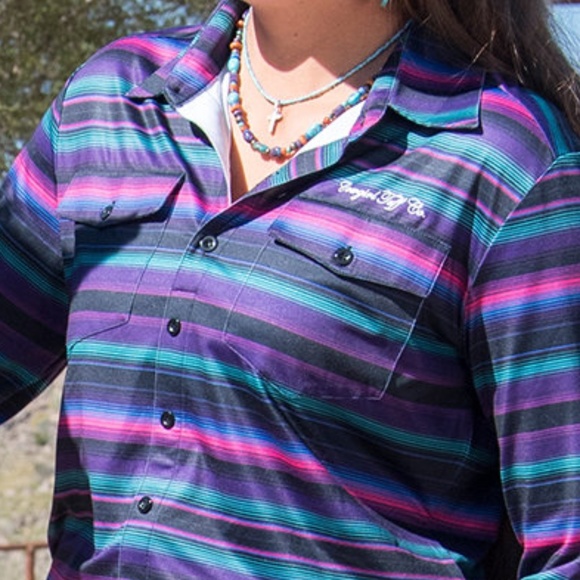 Cowgirl Tuff Tops - Cowgirl Tuff Serape print sport jersey